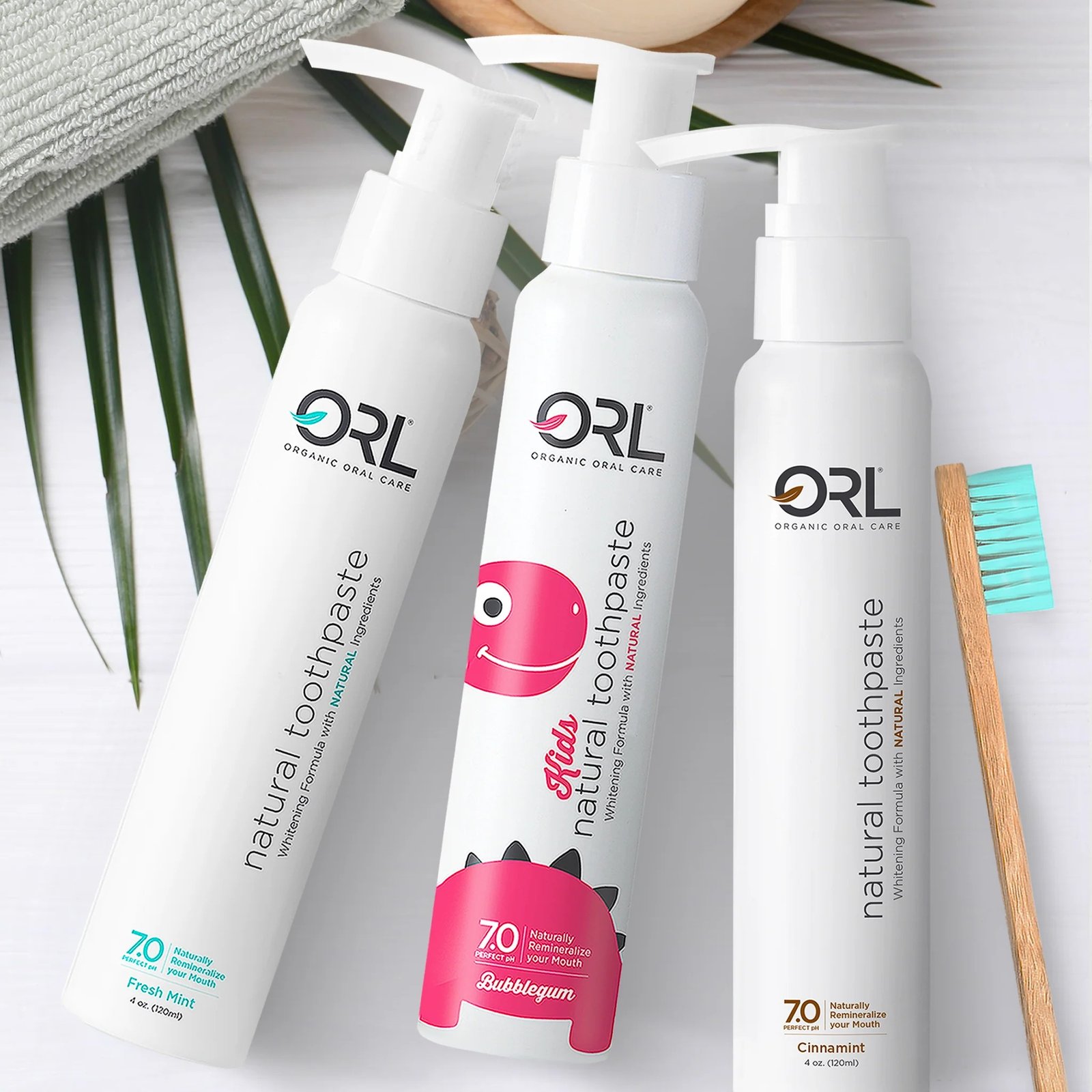 orl oral care toothpaste in three different falvors for enhanced oral care