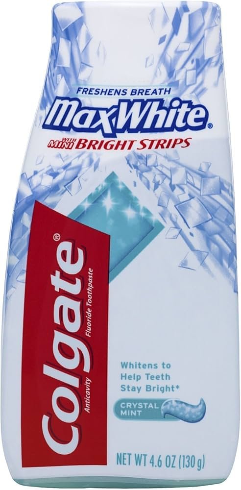colgate max white liquid toothpaste in crystal mint flavor