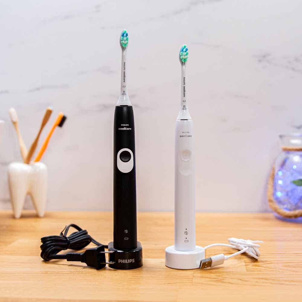 philips sonicare 4100 series in black and white colors, for the best electric toothbrush of 2026.