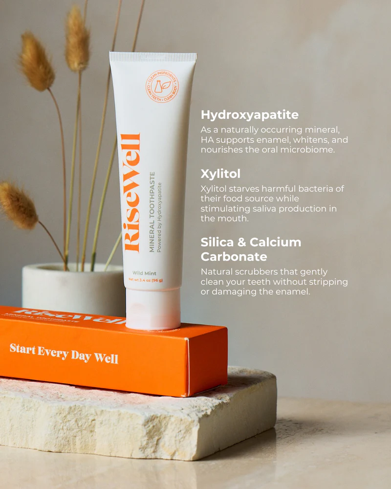 A display of risewell toothpaste to asnwer everyone who`s asking where to buy risewell toothpaste from?