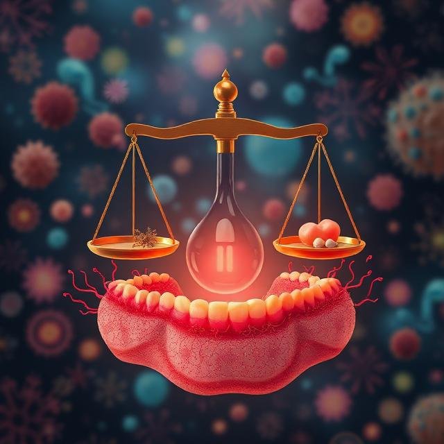 an illustration of oral microbiome balance