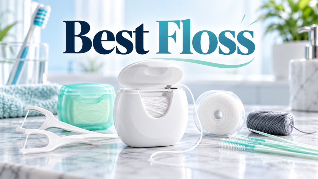 Best floss options for daily oral care, featuring expanding dental floss, traditional floss, floss picks, and interdental cleaning tools.